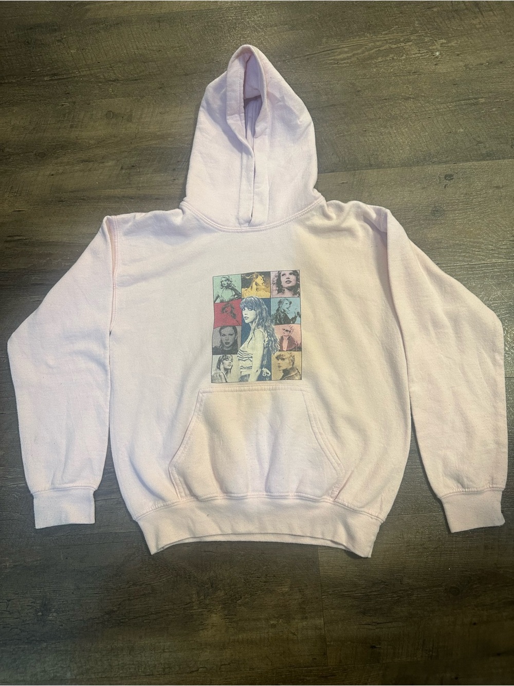 Light Pink Graphic Hoodie Sweatshirt - girl Casual Pullover